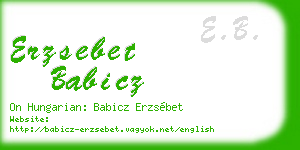 erzsebet babicz business card